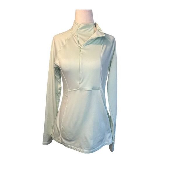 Hind Athletic Tech 1/2 Zip Shirt Jacket Mint Green Knit Long Sleeve Off-Center S - Picture 1 of 9